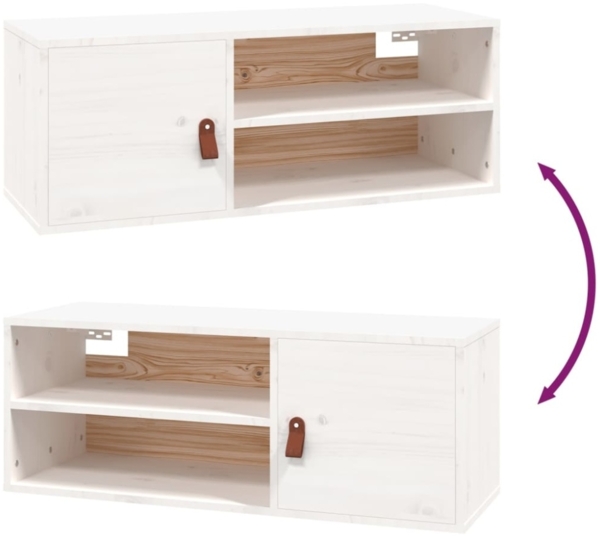 vidaXL Wandschrank Weiß 80x30x30 cm Massivholz Kiefer 818387 Bild 6