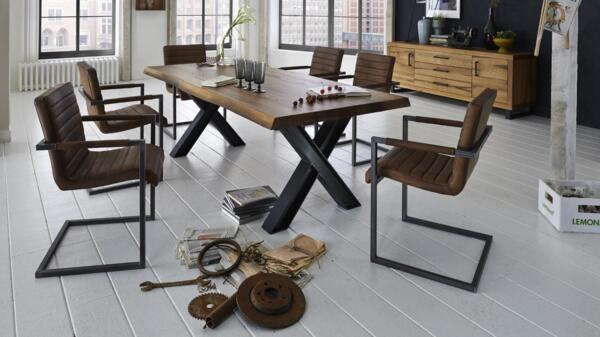 Esstisch NATURE Rustic Oak massiv Baumkante 240x100 Bild 2