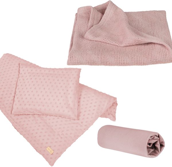 roba Geschenkset 'Lil Planet' - Bio-Bettwäsche - Spannbettlaken & Decke - Rosa / Mauve
