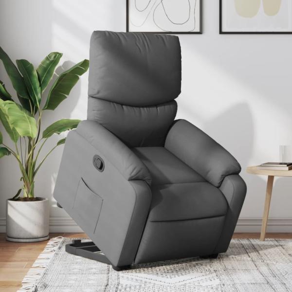vidaXL Relaxsessel mit Aufstehhilfe Dunkelgrau Stoff 3204825