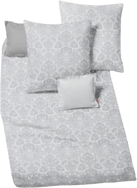 Fleuresse Mako-Damast-Bettwäsche Zürich, mit Effektgarn Melange Silber 135 x 200 cm