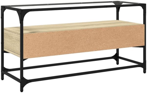 vidaXL TV-Schrank mit Glasplatte Sonoma-Eiche 98x35x51cm Holzwerkstoff 846065 Bild 6