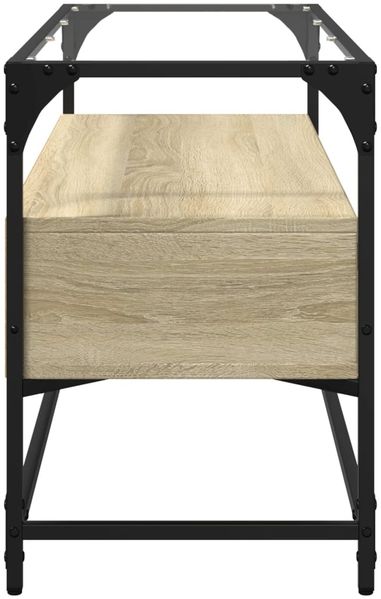 vidaXL TV-Schrank mit Glasplatte Sonoma-Eiche 98x35x51cm Holzwerkstoff 846065 Bild 5