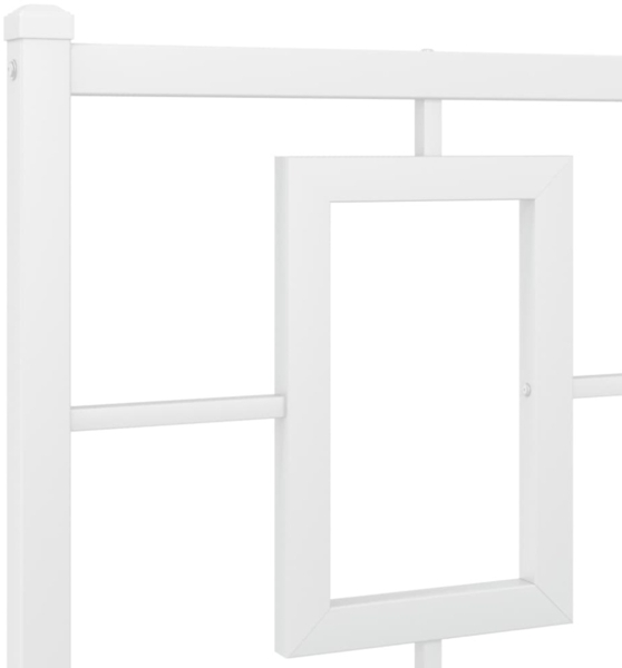 vidaXL Bettgestell mit Kopfteil Metall Weiß 160x200 cm 374293 Bild 7