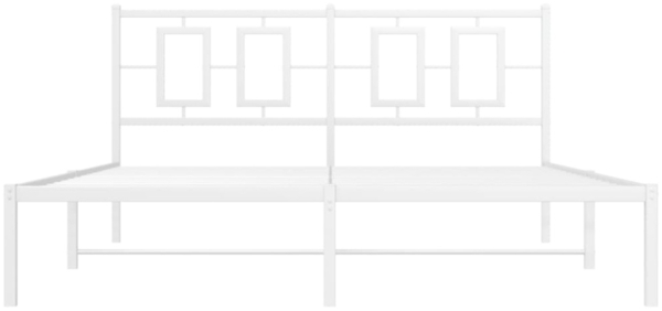 vidaXL Bettgestell mit Kopfteil Metall Weiß 160x200 cm 374293 Bild 3
