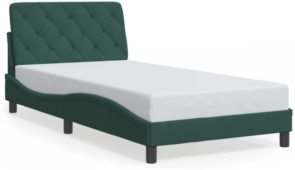 vidaXL Bettgestell ohne Matratze Dunkelgrün 100x200 cm Samt 3207908