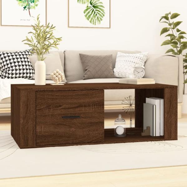 vidaXL Couchtisch Braun Eichen-Optik 100x50,5x35 cm Holzwerkstoff 816543