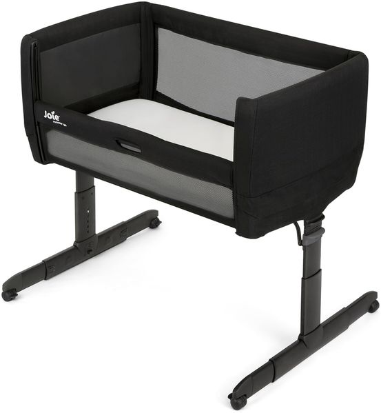 Joie roomie™ go Beistellbett – Kompakt faltbar, mit anhebb- & absenkbarer Seite, beruhigender Neigungsfunktion & 5-facher Höhenverstellung, leichtes Design für Neugeborene bis 6 Monate (0–9 kg), Shale