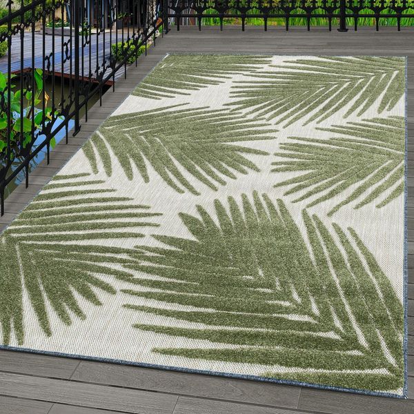 Carpettex Outdoorteppich Palmen-Design, Läufer, Höhe: 10 mm, Outdoor Teppich Grün 3D Palmen Design für Küchen Balkon Terrasse