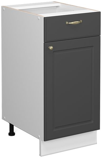 Küchenunterschrank Fame-Line Anthrazit-Gold 40 cm ohne Arbeitsplatte Vicco