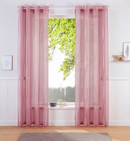 OTTO home Gardine Dimona (2 St), Ösen, transparent, Voile, 2er-Set, transparent, Voile, Polyester