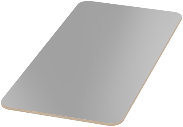 Multiplexplatte Holzplatte Tischplatte Birke melaminbeschichtet grau Eckenradius 100 mm - Größe 60 x 40 cm - Höhe 1,8 cm - Farbe grau Bild 1