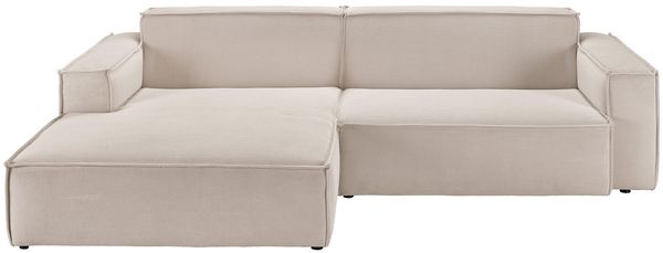KAWOLA Sofa SAMU Ecksofa Feincord beige Recamiere links 72 x 168 x 276 cm Bild 3