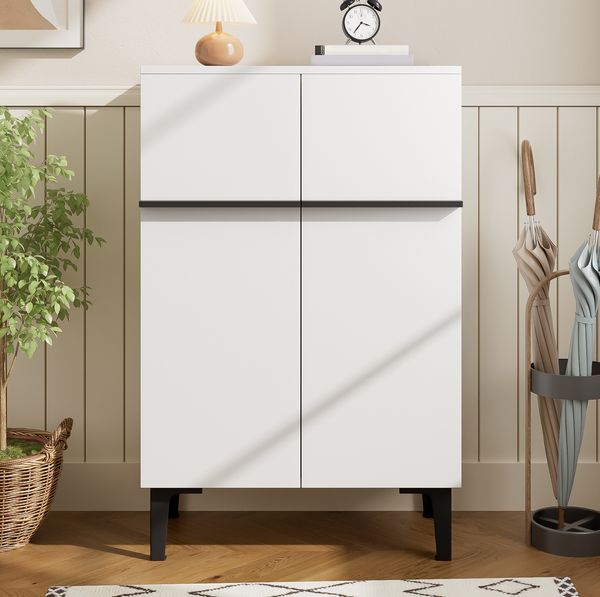 Schuhschrank 95x60x34,5 cm mit Doppeltüren – moderner Aufbewahrungsschrank für Flur