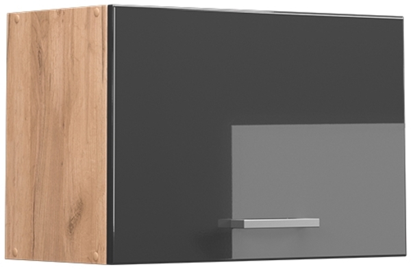 Vicco Küchenschrank Küchenzeile R-Line, Anthrazit Hochglanz, Hängeschrank 60 cm (flach)