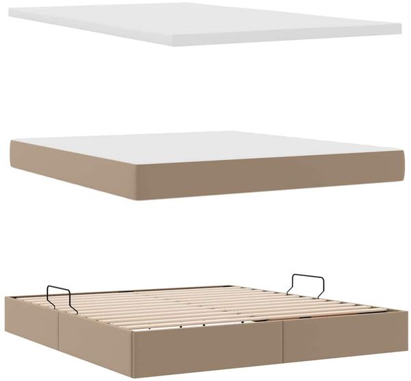 vidaXL Aufbewahrungsbett Cappuccino 180 x 200 cm Kunstleder 3371680 Bild 8
