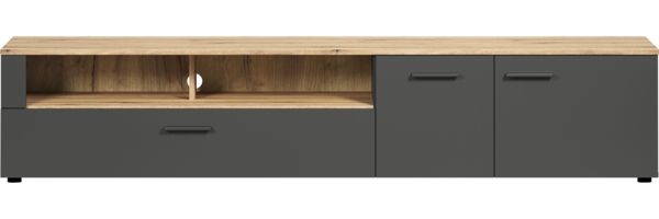 TV-Lowboard Esteban in grau und Eiche Evoke 210 cm