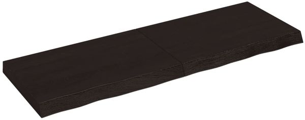 vidaXL Wandregal Dunkelbraun 120x40x(2-6)cm Massivholz Eiche Behandelt 363815