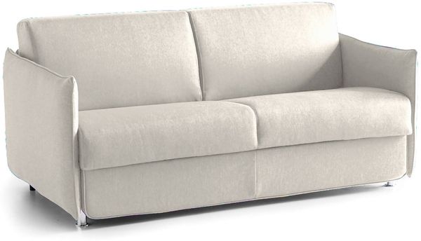 Dmora 2-Sitzer Schlafsofa Follina, Schlafsofa fürs Wohnzimmer, gepolstert, abnehmbar, 100 % Made in Italy-Qualität, 160x95 h90 cm, Beige