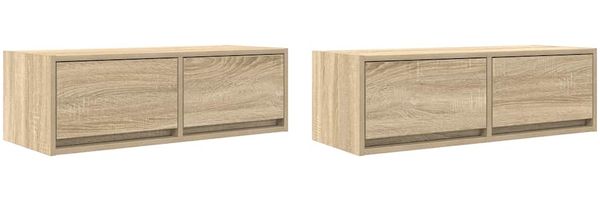 2 pcs TV-Schrank, Lowboard TV Sonoma-Eiche 80x31x25,5 cm Holzwerkstoff Bild 2