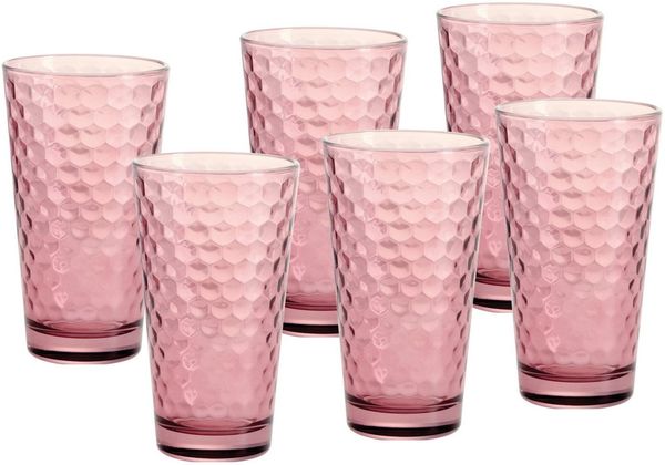 Ritzenhoff & Breker Longdrinkglas Favo, 6-teilig, 6-tlg, Glas, 6er Set, je 350 ml