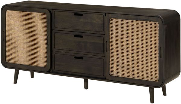 Sideboard Mango 180x40x80 dunkelgrau lackiert VALENCIA #219