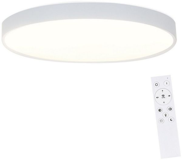 ZMH LED Deckenleuchte Stufenlos ∅37 X 2.5 cm, Dimmbar, LED fest integriert, Tageslichtweiß, warmweiß-kaltweiß, Weiß /Schwarz