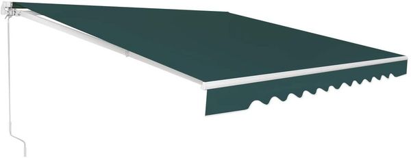 COSTWAY Markise mit kurbel, Balkonmarkise Sonnenschutz, Gelenkarmmarkise Sonnenmarkise Terrassenmarkise, Klemmmarkise für Balkon und Veranda 300x250 cm Grün