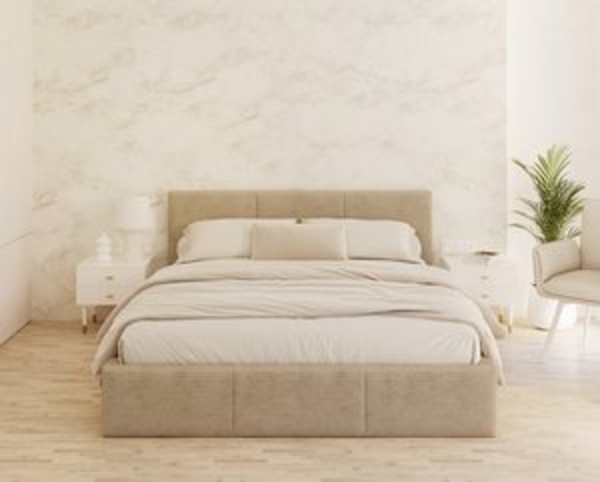 thematys Polsterbett mit Bettkasten Stauraumbett, aus hochwertigem CORD Stoff Bezug (verfügbar 90x200 120x200 140x200 160x200 180x200cm, Bettrahmen, Bett, mit großen gepolsterten Kopfteil, mit Bettkasten zum aufklappen), Metallrahmen mit Lattenrost, hy... Bild 6