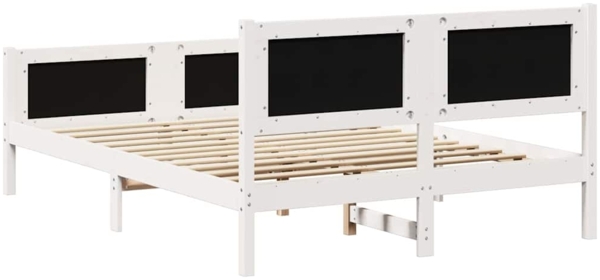 vidaXL Bettrahmen Hellgrau 140 x 190 cm Massives Kiefernholz 3394297 Bild 6