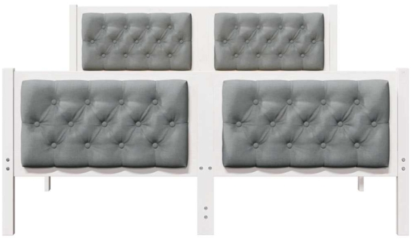 vidaXL Bettrahmen Hellgrau 140 x 190 cm Massives Kiefernholz 3394297 Bild 4