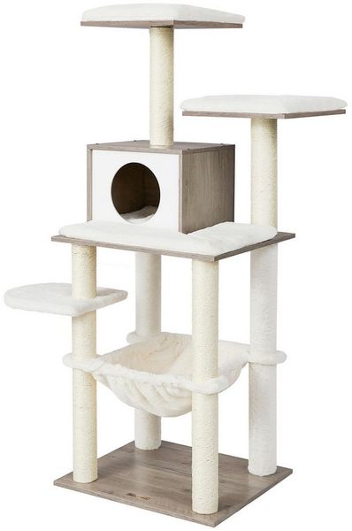 FEANDREA Kratzbaum, Katzenmöbel, 500 g/m² Plüsch, rustikalen Oberfläche