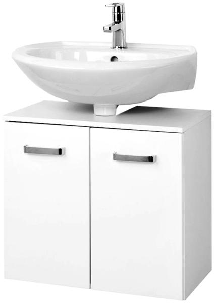 Waschbeckenunterschrank 'Bologna', MDF Hochglanz Weiß-Weiß
