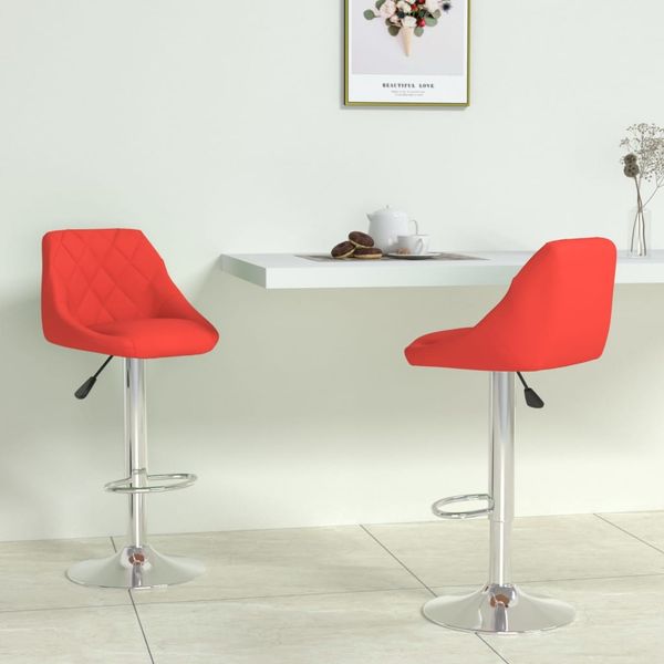 vidaXL Barhocker 2 Stk. Rot Kunstleder [335181]
