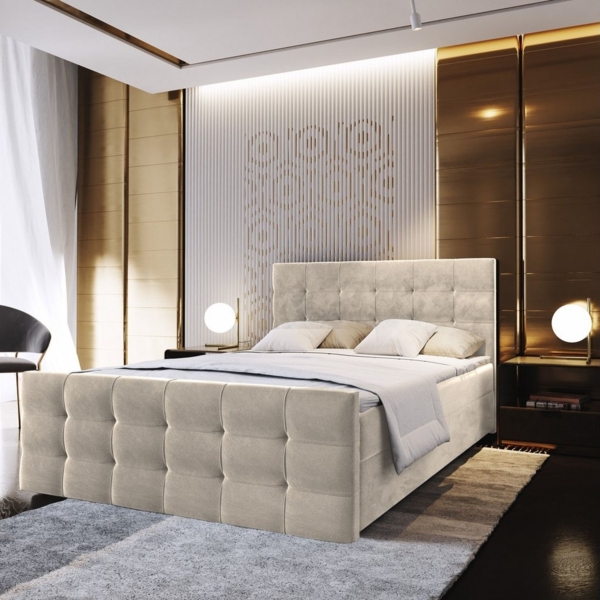 Masseno Boxbett AMON 140x200 cm mit Bonell Matratze und Topper