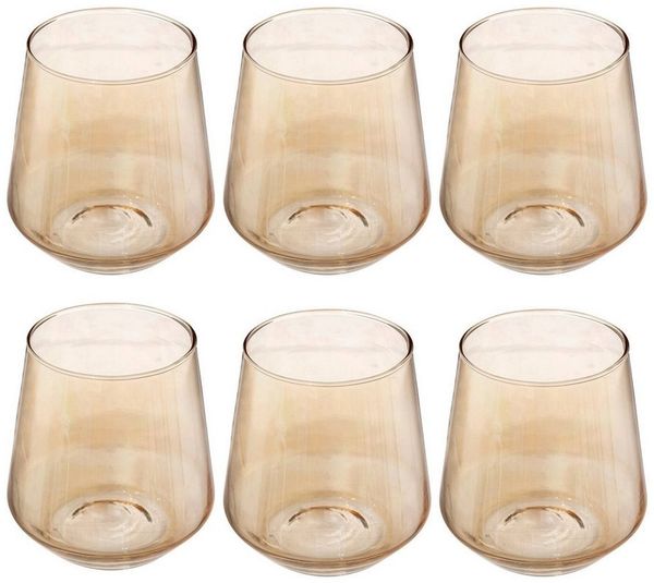 Secret de Gourmet Glas Gläser für kalte Getränke OLGA, champagnerfarben, 6er-Set, Glas