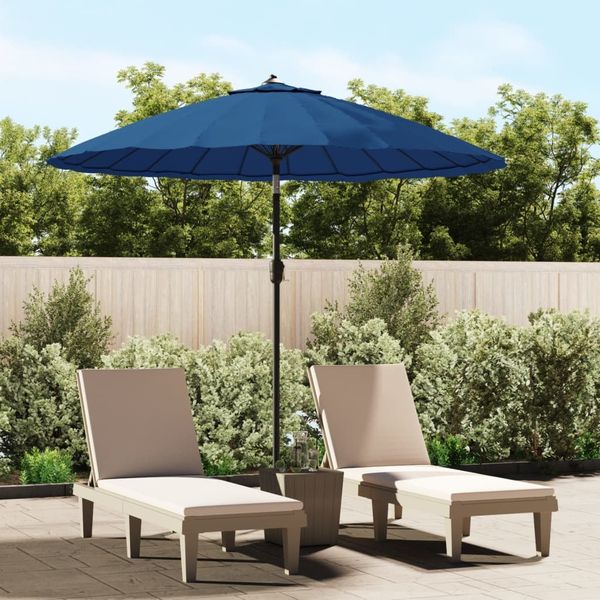 Sonnenschirm, Gartenschirm mit Aluminium-Mast 270 cm Azurblau