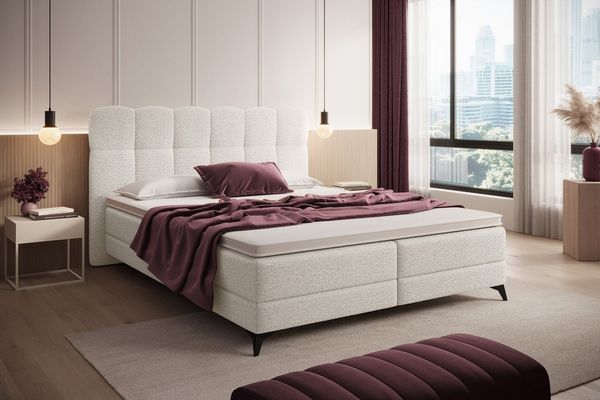 wonello Boxbett Madison 6, mit Matratzen (Taschenfederkern) und wonello premium HR-Topper, Boucle