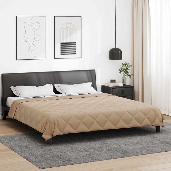 vidaXL Ganzjahresbettdecke Taupe 200 x 200 cm Mikrofaser 42025575