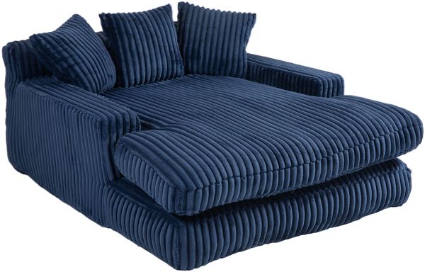LVHOM Lazy Sofa Cordstoff mit Kissen, Bodensofa 125 × 155 × 63 cm, Schlafsofa Couch mit Memory-Schaum, Chaiselounge Sessel, Blau