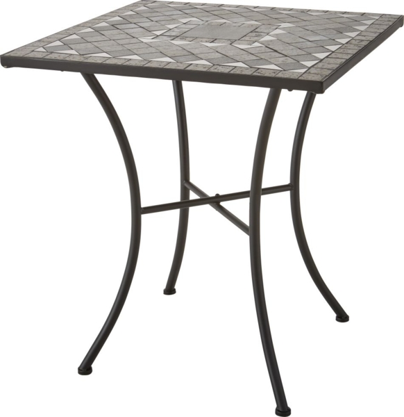 Siena Garden 'Como' Beistelltisch, Stahl, Matt Schwarz/Dunkelgrau, 71 x 64 x 64 cm