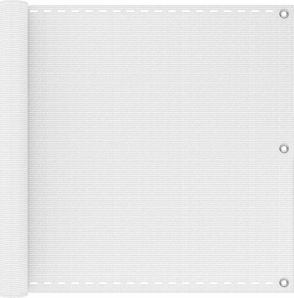 vidaXL Balkonsichtschutz Weiß 120 x 1000 cm HDPE und Aluminium 4002898