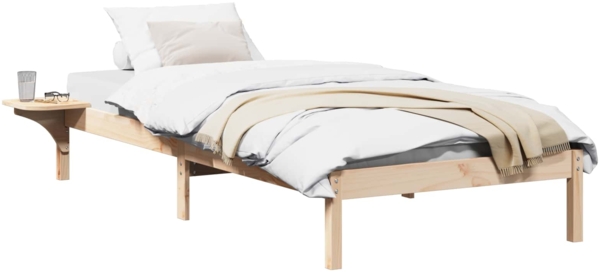 vidaXL Bettrahmen Natur 75 x 190 cm Massives Kiefernholz 873214