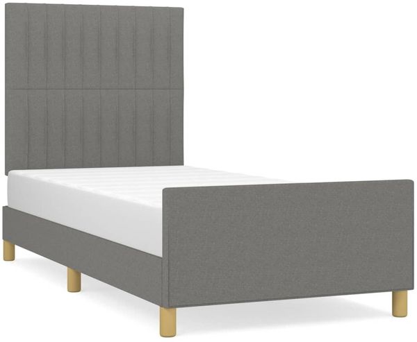 Einzelbettgestell Design für Erwachsene ohne Matratze Dunkelgrau 80x200 cm Stoff d4658e