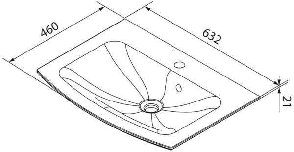 Fackelmann B.STYLE Badmöbel Set 2-teilig, 63,2 cm breit, Braun/Weiß, Gussmarmor Weiß