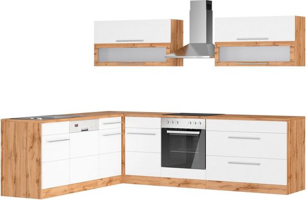 KOCHSTATION Winkelküche KS-Wien, Stellbreite 220 x 270 cm, wahlweise mit E-Geräten