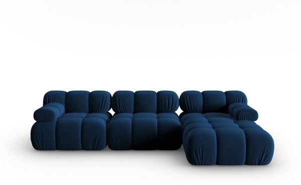 Micadoni Modulares Ecksofa Bellis 4-Sitzer Rechts Samt Bluvel Königsblau