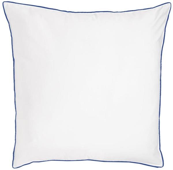 Traumschlaf Uni Kissenbezug White Collection Pipping|70x90 cm| dark-blue