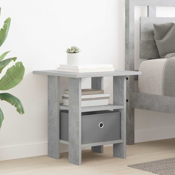 vidaXL Nachttisch Beton Grau 41 x 40 x 45 cm Holzwerkstoff 8000426