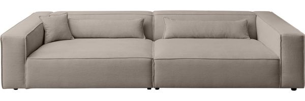 LeGer Home by Lena Gercke 3-Sitzer PIARA XXL, Sofa mit Kedernaht in Cord, Leinenoptik o. Strukturstoff, schwarze Füße, bequemer Sitzkomfort, extra tiefe Sitzfläche